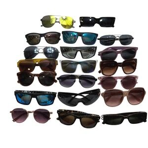 Lot Of 20 Mixed Brand Sunglasses Unisex OS Multi-Color Bunde lAviator Sport